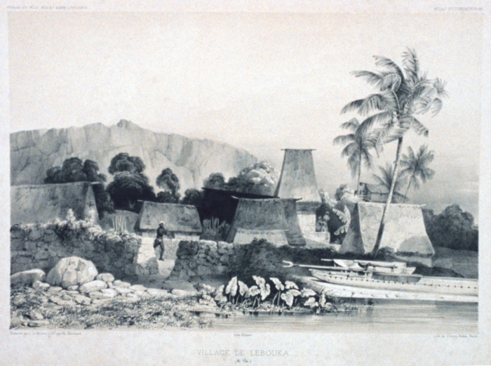 The port of Levuka in 1842. This beachfront town on the island of Ovalau was the first colonial capital of Fiji, a raucous trading settlement before the administration was later moved to Suva.