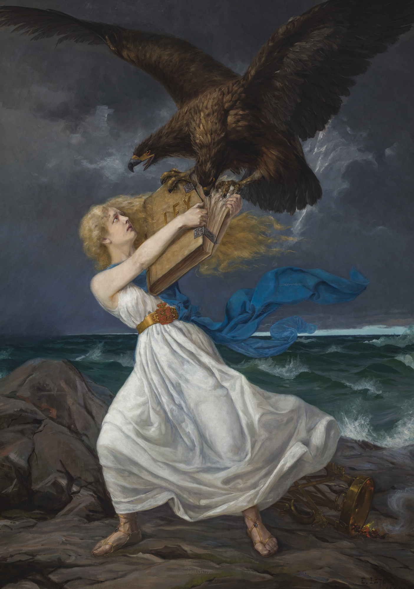The painting The Attack of 1899, a symbol of Finnish resistance to harsh Russian rule before independence. Credit: fi:User:MPorciusCato, edited by fi:User:Tungsten (Public domain).