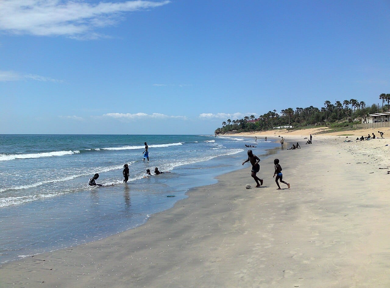 A beach on the Gambia's short Atlantic coast. Marketed as the Smiling Coast of Africa, the small country draws sun-seeking tourists, mainly from northern Europe, whose spending is a mainstay of its economy.