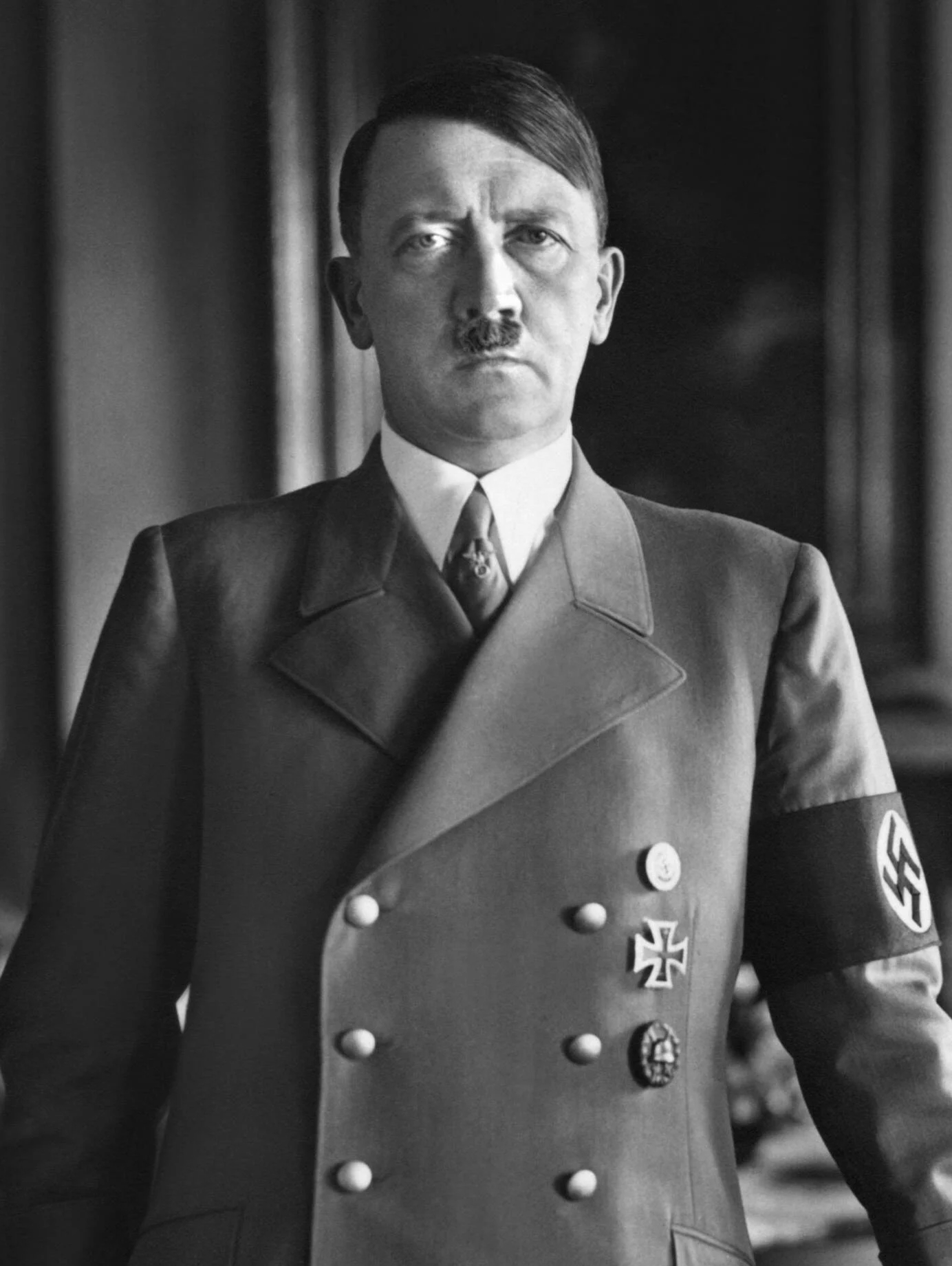 Adolf Hitler, dictator of Germany from 1933 to 1945. His Nazi regime started the Second World War in Europe and carried out the Holocaust, the murder of six million Jews and millions of others.