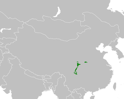 The giant panda's range is now restricted to a few mountain ranges in central China. Credit: User:IAMTHEEGGMAN (Public domain).