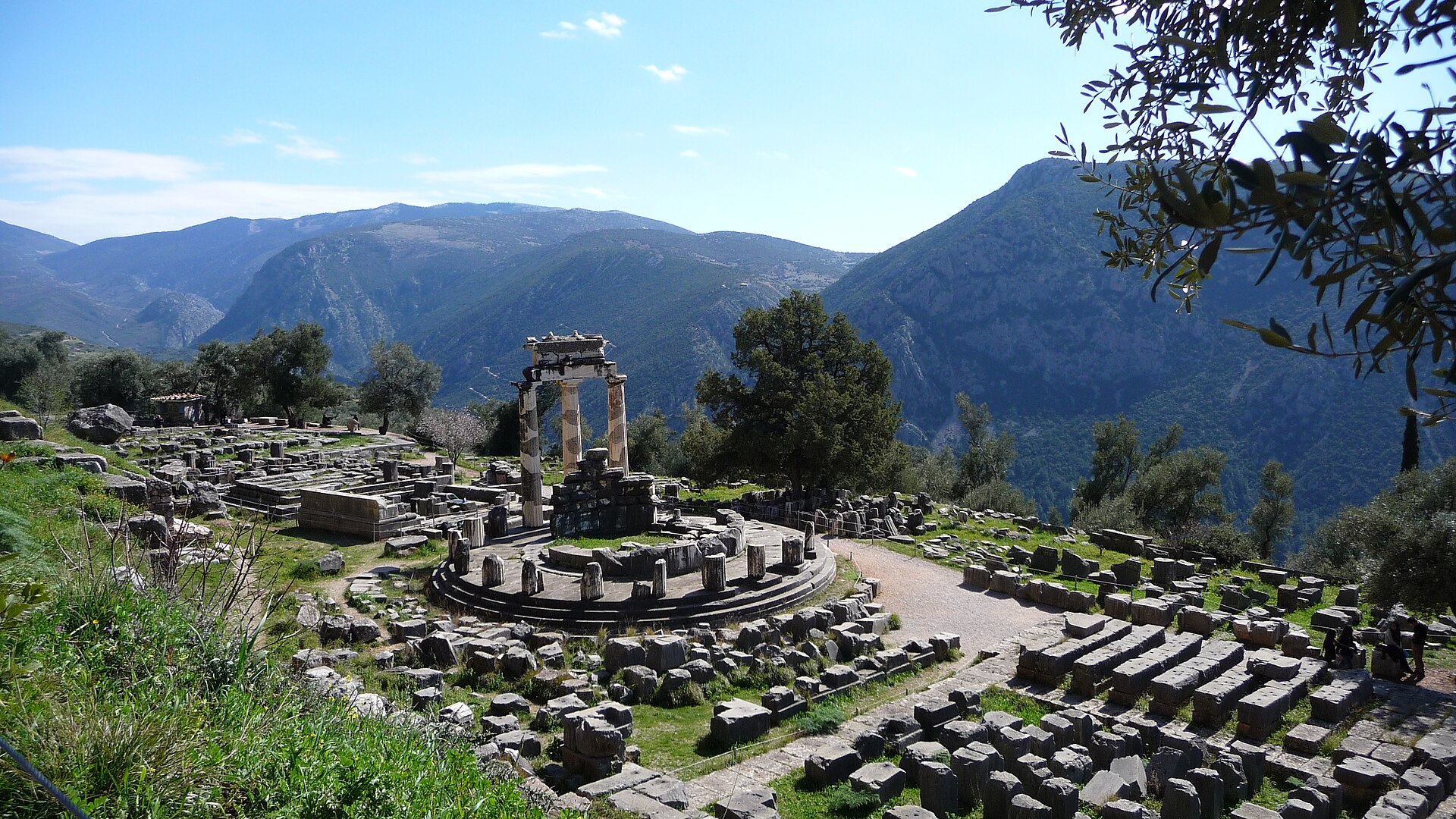 The sanctuary of Delphi, home of the famous oracle, regarded by the Greeks as the centre of the world.