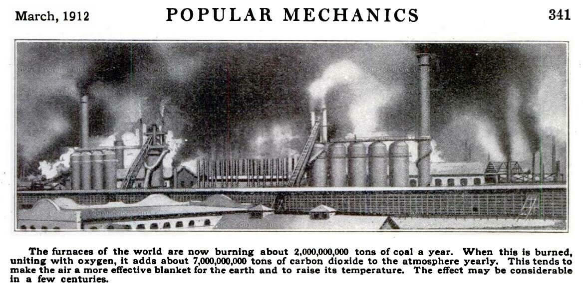 An early popular illustration of how the atmosphere traps the Sun's heat.