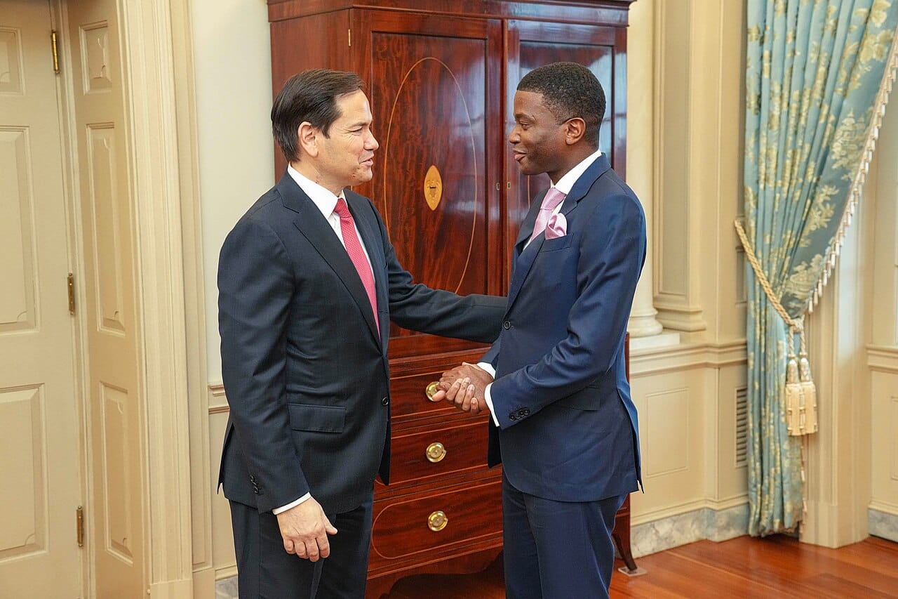 Caribbean prime ministers at a meeting with the United States secretary of state, Dickon Mitchell of Grenada among them. He became prime minister in June 2022, having entered politics only months earlier.