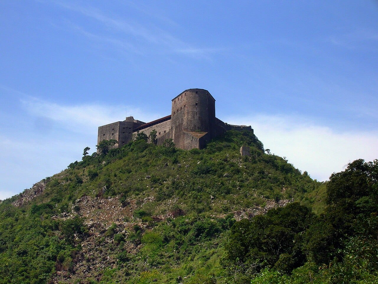 The Citadelle Laferriere, built after independence on a mountain above Cap-Haitien to defend against a French return that never came. It is the largest fortress in the Americas and Haiti's national symbol.