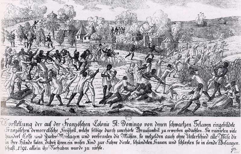 The slave revolt of Saint-Domingue in 1791, the beginning of the revolution that created independent Haiti. Credit: Unknown authorUnknown author (Public domain).