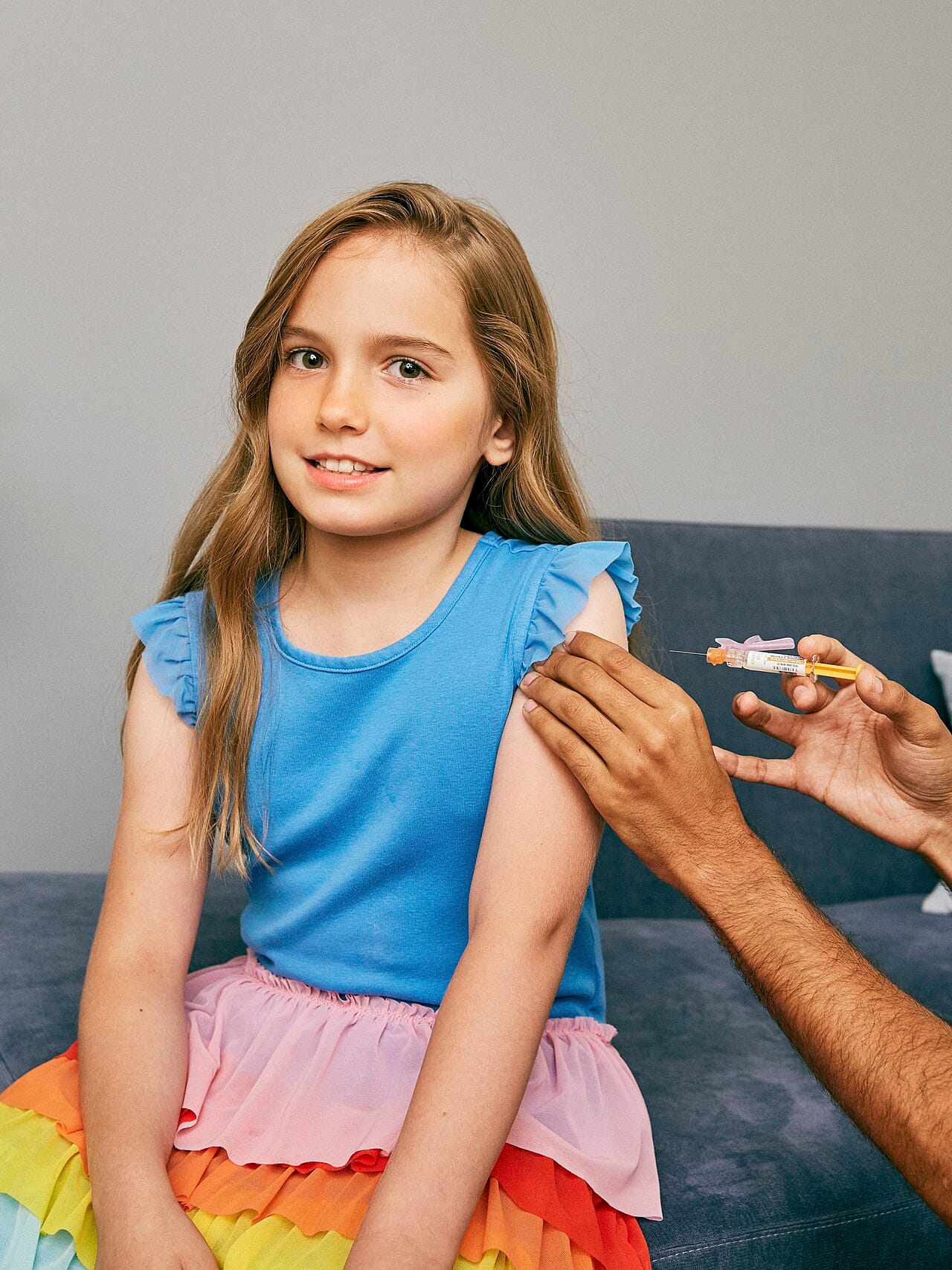 A child receiving a vaccine. Herd immunity is the mechanism by which vaccination protects people who cannot be vaccinated themselves, including infants and the immunocompromised.