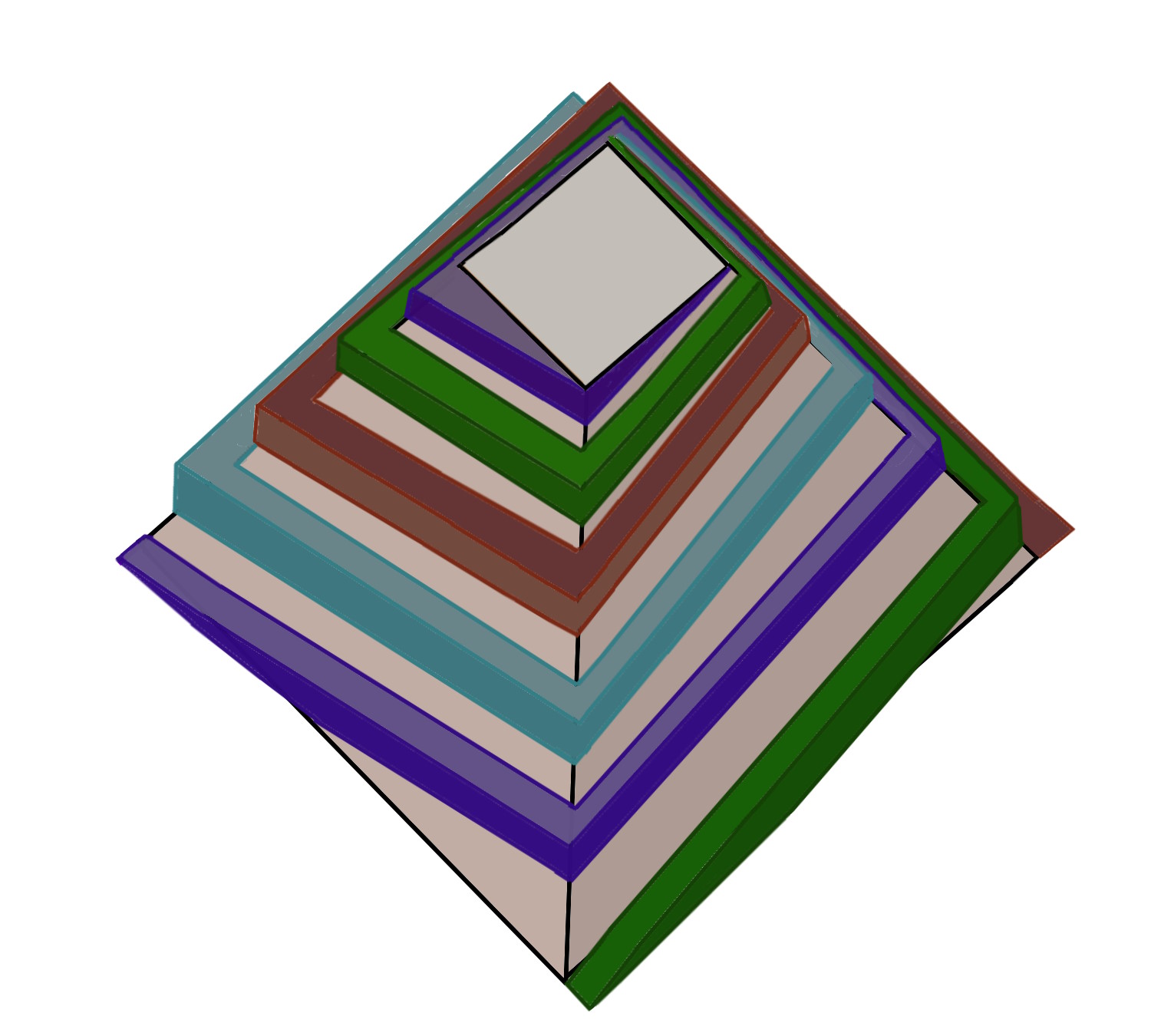 Core blocks of the Great Pyramid, each weighing several tonnes, raised by hand.