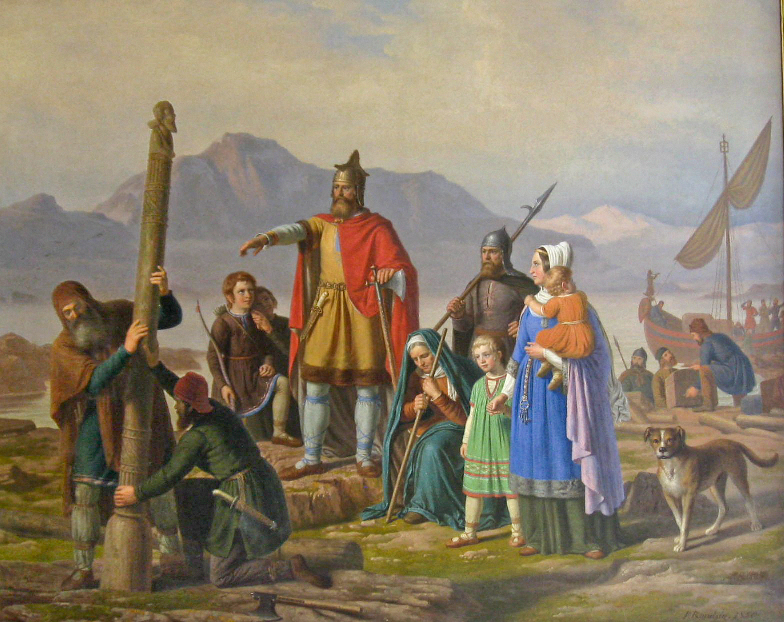 Ingolfur Arnarson, remembered in tradition as the first permanent Norse settler of Iceland. Credit: Johan Peter Raadsig (1806-1882) (Public domain).