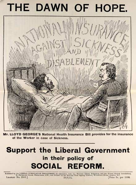The National Insurance Act of 1911. State schemes extended coverage to risks and populations the commercial market would not serve.