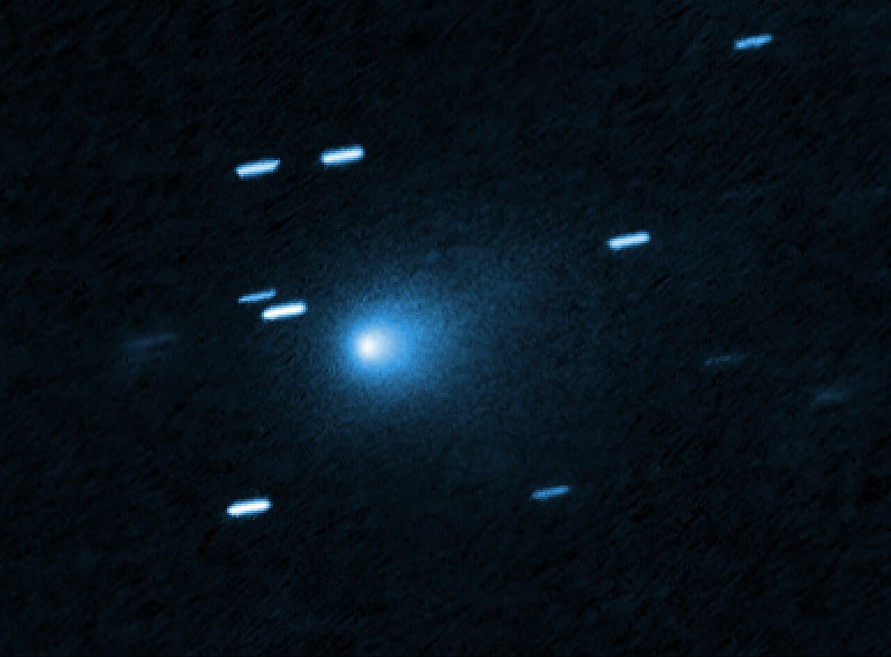 3I/ATLAS imaged by the Hubble Space Telescope in 2025. The third interstellar object was discovered on 1 July 2025 and reached perihelion on 29 October, giving the first well-planned observing campaign of such a body.