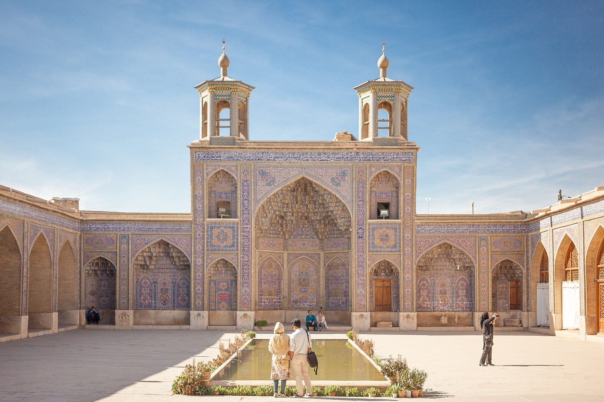 The glowing stained glass of the Nasir-ol-Molk Mosque in Shiraz, a celebrated example of Iran's Islamic art and architecture.