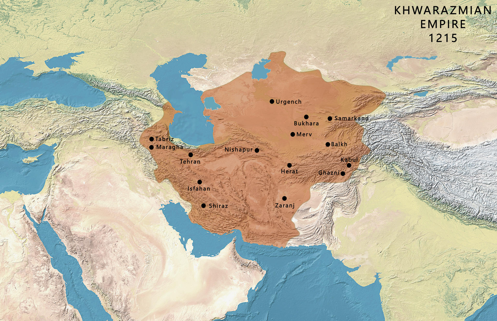 The Khwarazmian Empire on the eve of the Mongol invasion that devastated Iran in the thirteenth century.