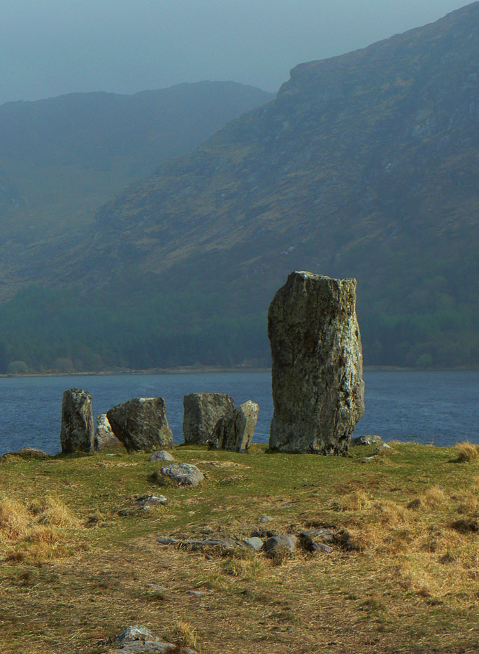 The Uragh Stone Circle in County Kerry, one of many Neolithic monuments across Ireland. Its ancient peoples raised stone circles and great tombs, some older than the Egyptian pyramids, long before the Celts arrived.