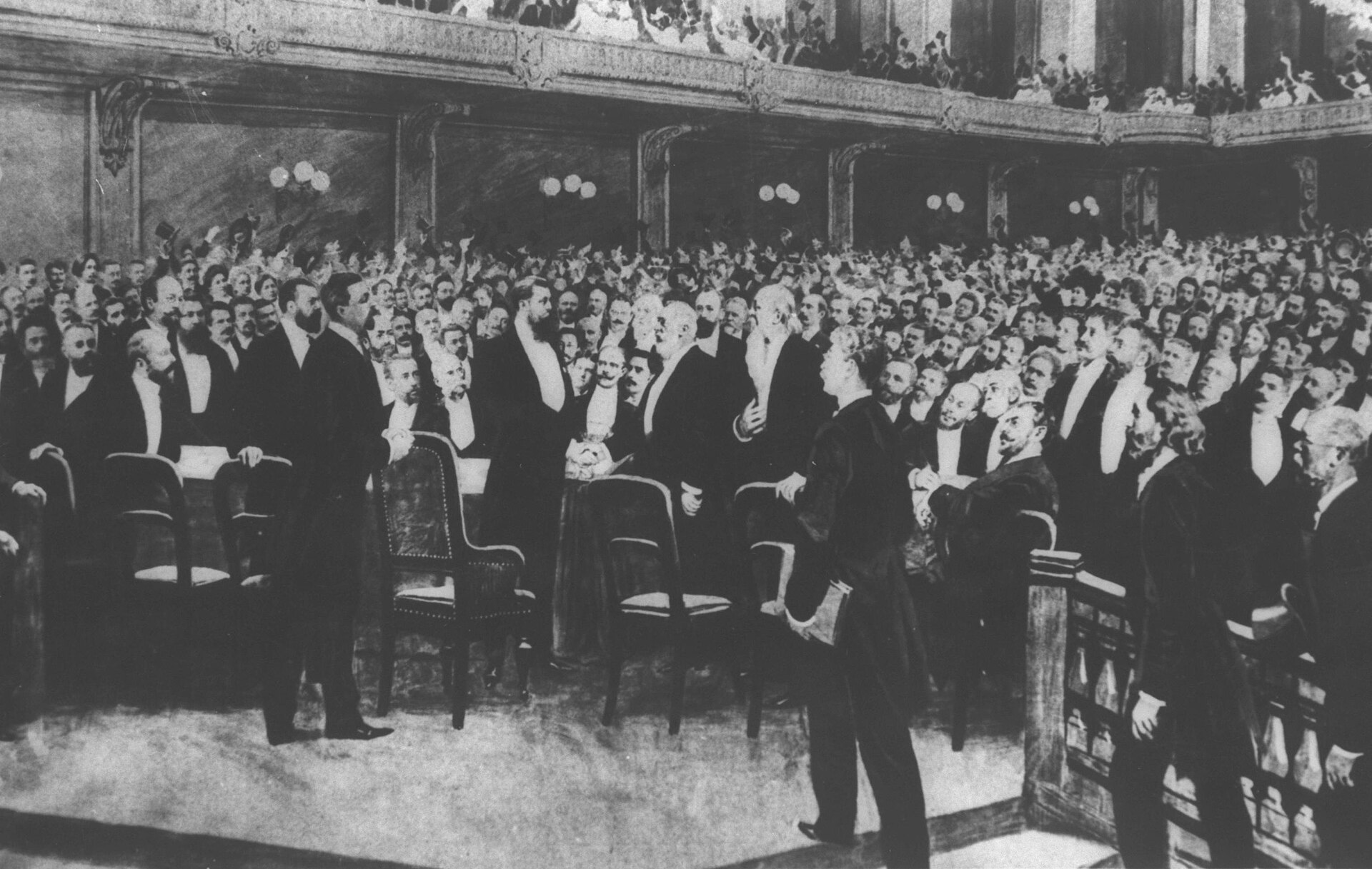 The First Zionist Congress of 1897, which launched the modern movement to establish a Jewish homeland. Credit: Government Press Office (Public domain).