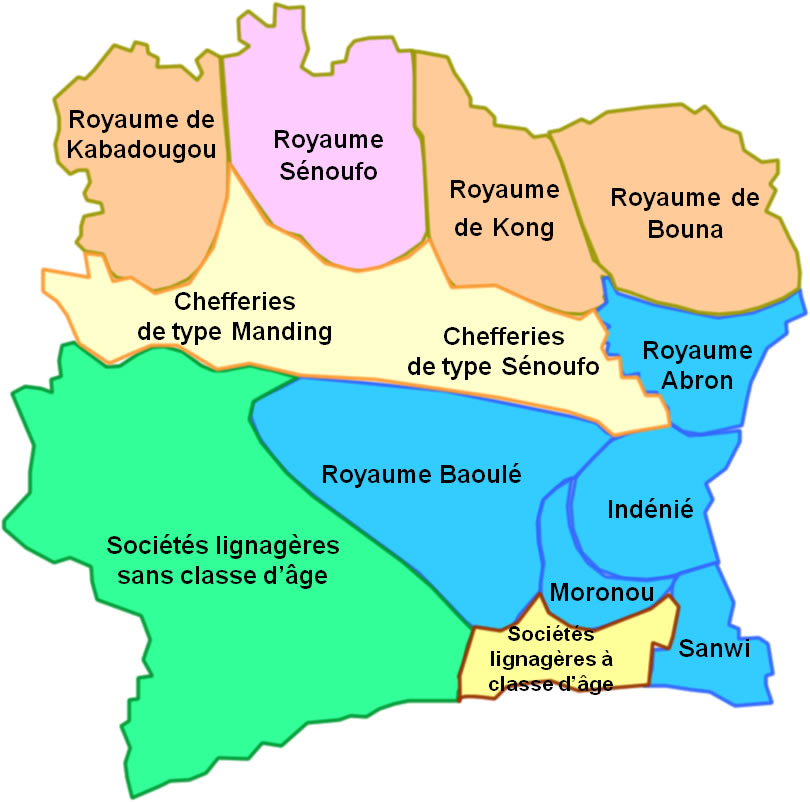 A map of the kingdoms and peoples of the region before European rule. The land was home to a mosaic of African states, from Akan kingdoms in the forest to towns tied into the trade of the wider Sahel.