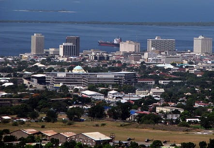The harbour of Kingston, the capital and largest city of Jamaica, one of the largest natural harbours in the world. The bustling city is the political, commercial, and cultural heart of the island, and the cradle of its music.