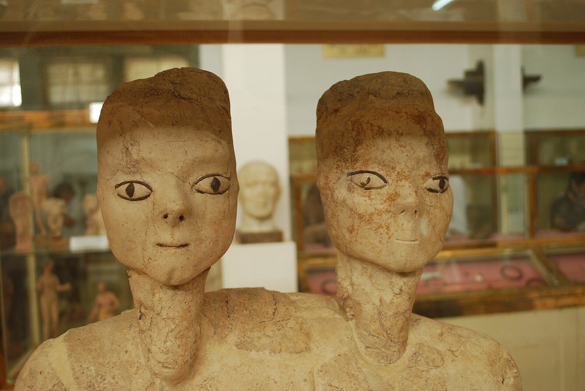 The Ain Ghazal statues, among the oldest large-scale human figures ever made, found near Amman. Credit: Jean Housen (CC BY-SA 3.0).