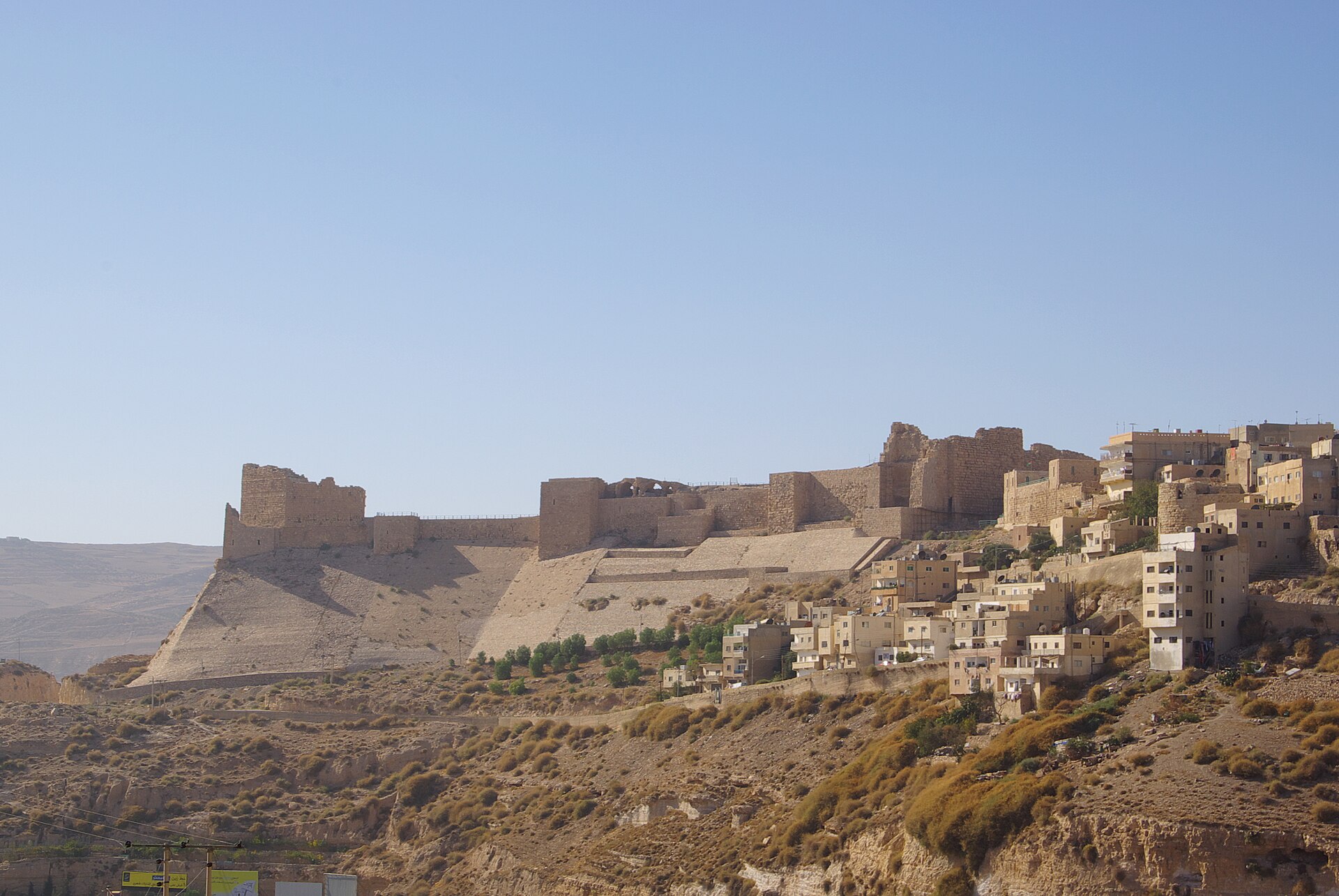 The Crusader castle of Kerak, built in the twelfth century on a ridge above the ancient King's Highway. It was one of a line of great fortresses contesting control of the region between Crusaders and Muslim armies.