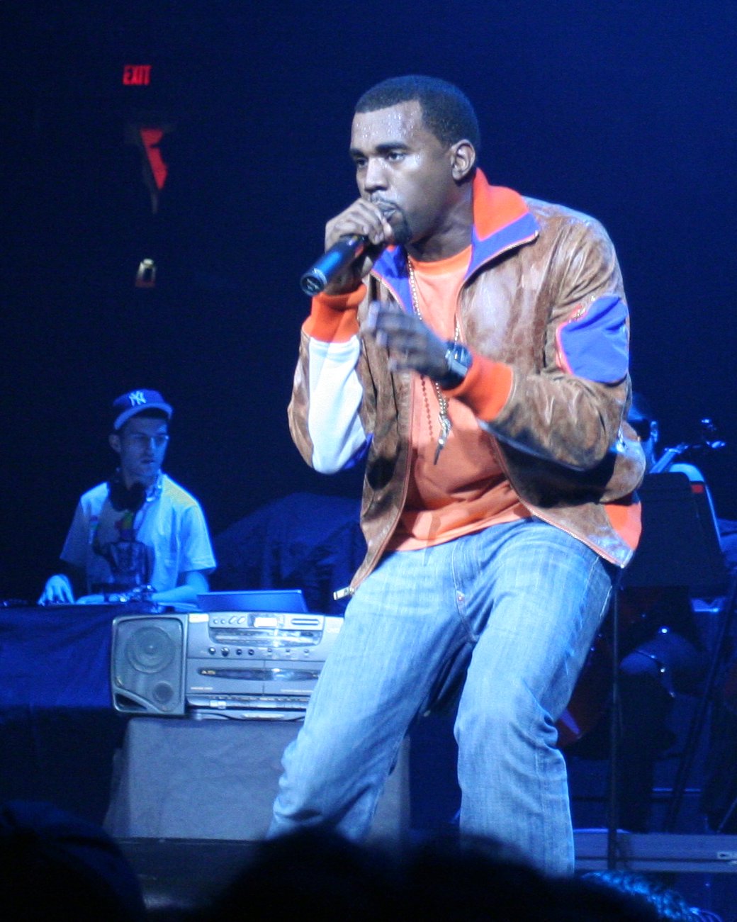 West performing in 2005 as a supporting act on U2's Vertigo Tour.