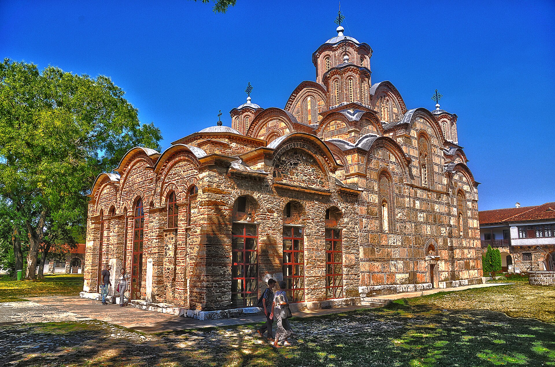 Gracanica Monastery, a fourteenth-century Serbian Orthodox monastery and World Heritage site. Kosovo was the heartland of the medieval Serbian kingdom and church, and its monasteries remain among the most sacred sites of Serbian Orthodoxy.