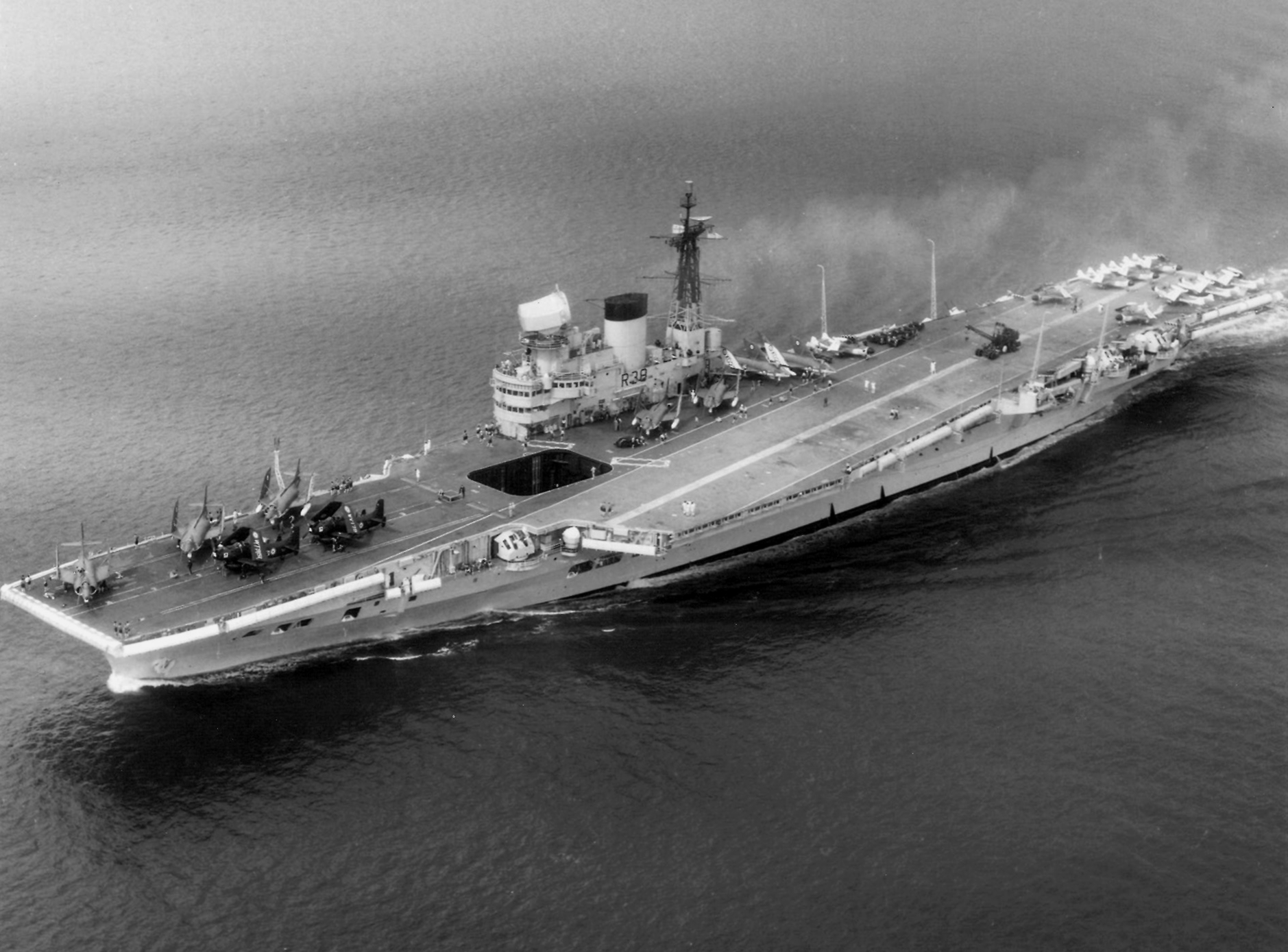 A British aircraft carrier at sea during Operation Vantage in 1961, when Britain deployed forces to protect newly independent Kuwait from an Iraqi claim. It was an early sign of the threat that would return three decades later.