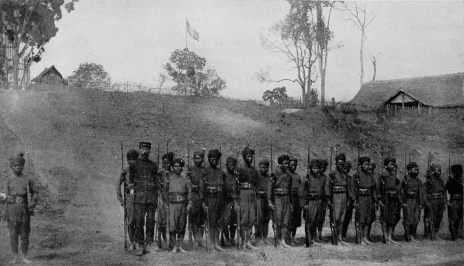 Lao soldiers in the French colonial guard around 1900, during the era of French Indochina. Credit: Jules Gervais-Courtellemont (Public domain).