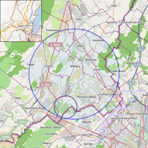 A map of the Large Hadron Collider's vast underground ring at CERN.