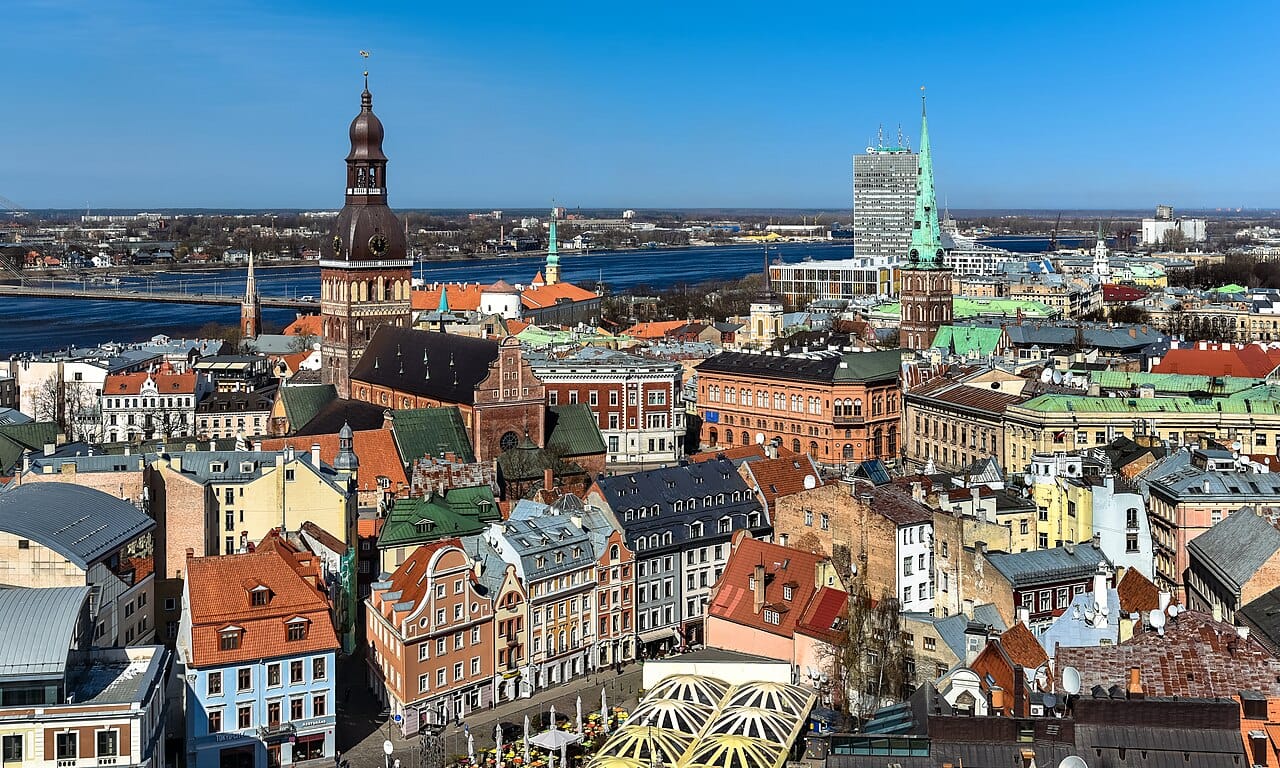 The old town of Riga, the capital of Latvia and the largest city in the Baltic states. A former Hanseatic port, its medieval core and celebrated art nouveau districts make it one of the architectural jewels of northern Europe.