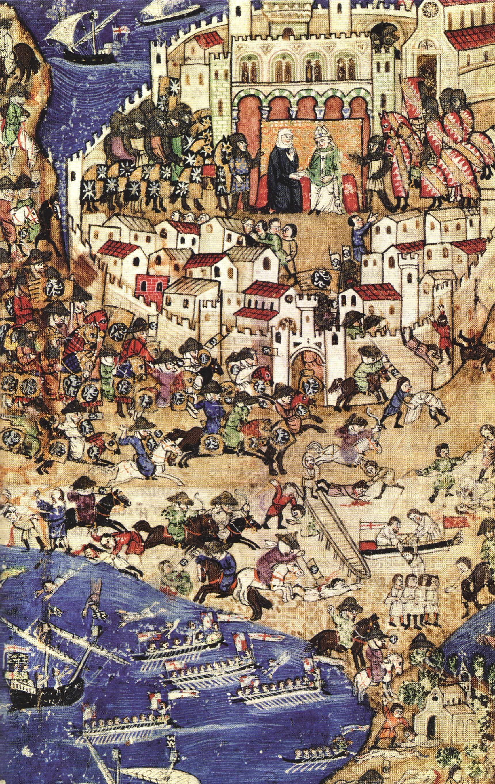 A medieval painting of the fall of Tripoli in 1289, when the Mamluks captured the city and helped bring the age of the Crusader states on the Lebanese coast to an end.