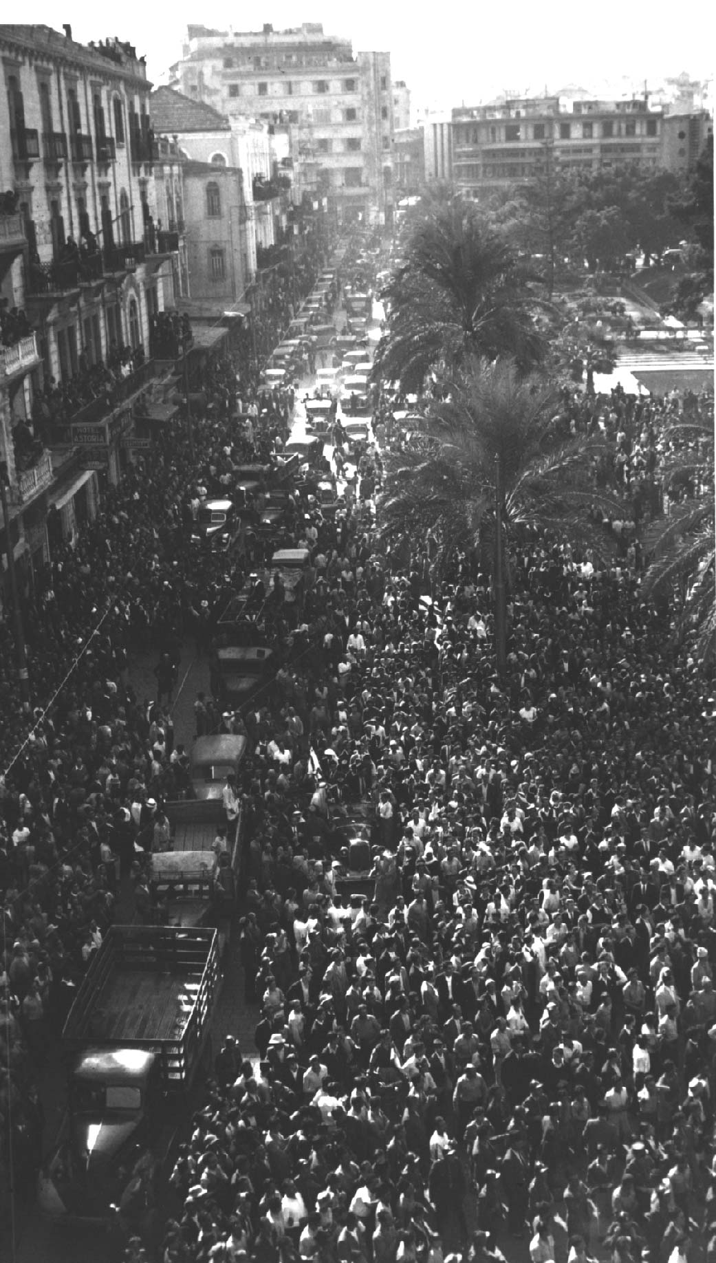 Martyrs' Square in Beirut during celebrations, a focal point of public life in the Lebanese capital. Credit: Adib Ibrahim (Public domain).