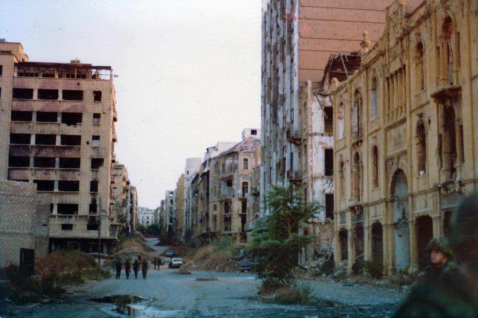 The Green Line dividing Beirut in 1982, a no man's land of ruined buildings that separated the mainly Muslim west of the city from the mainly Christian east during the civil war. It became a symbol of a country torn apart.