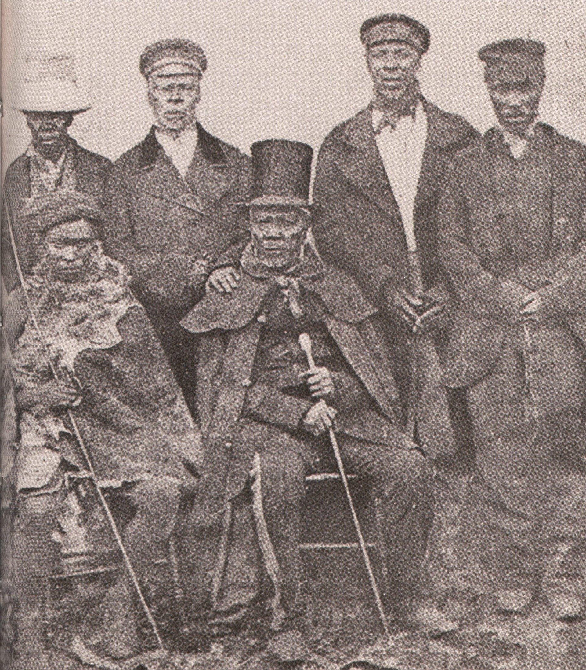 King Moshoeshoe the First, the founder of the Basotho nation, with his ministers. Credit: Bensusan Museum anon (Public domain).