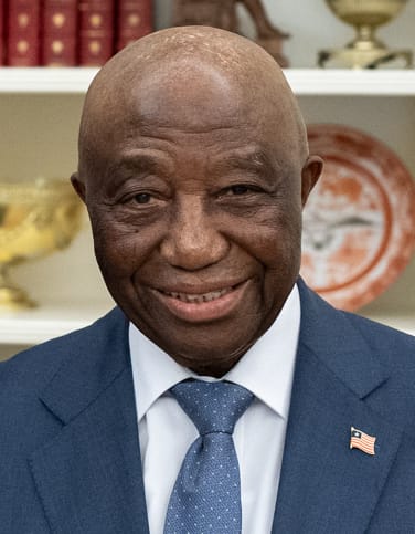 Joseph Boakai, president of Liberia since 2024. A veteran politician, he defeated the incumbent George Weah in the 2023 election, another peaceful transfer of power in a country recovering from devastating civil wars.