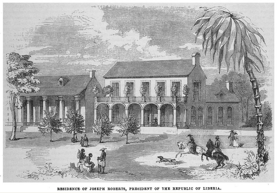 The residence of Joseph Jenkins Roberts, the first president of the Republic of Liberia. Credit: T. Williams (Public domain).