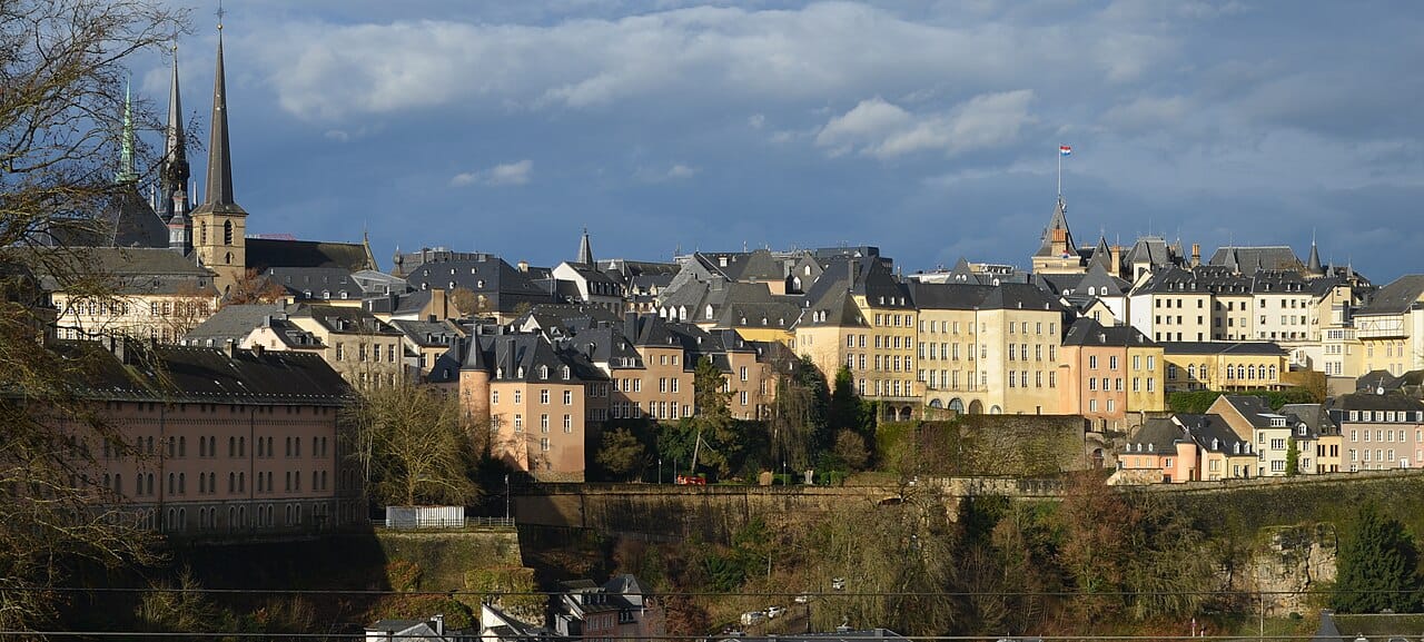 The modern city of Luxembourg, one of the wealthiest capitals in the world. Once a land of iron and steel, the grand duchy reinvented itself as a global centre of finance and fund management, regularly ranked the richest country per person on Earth.