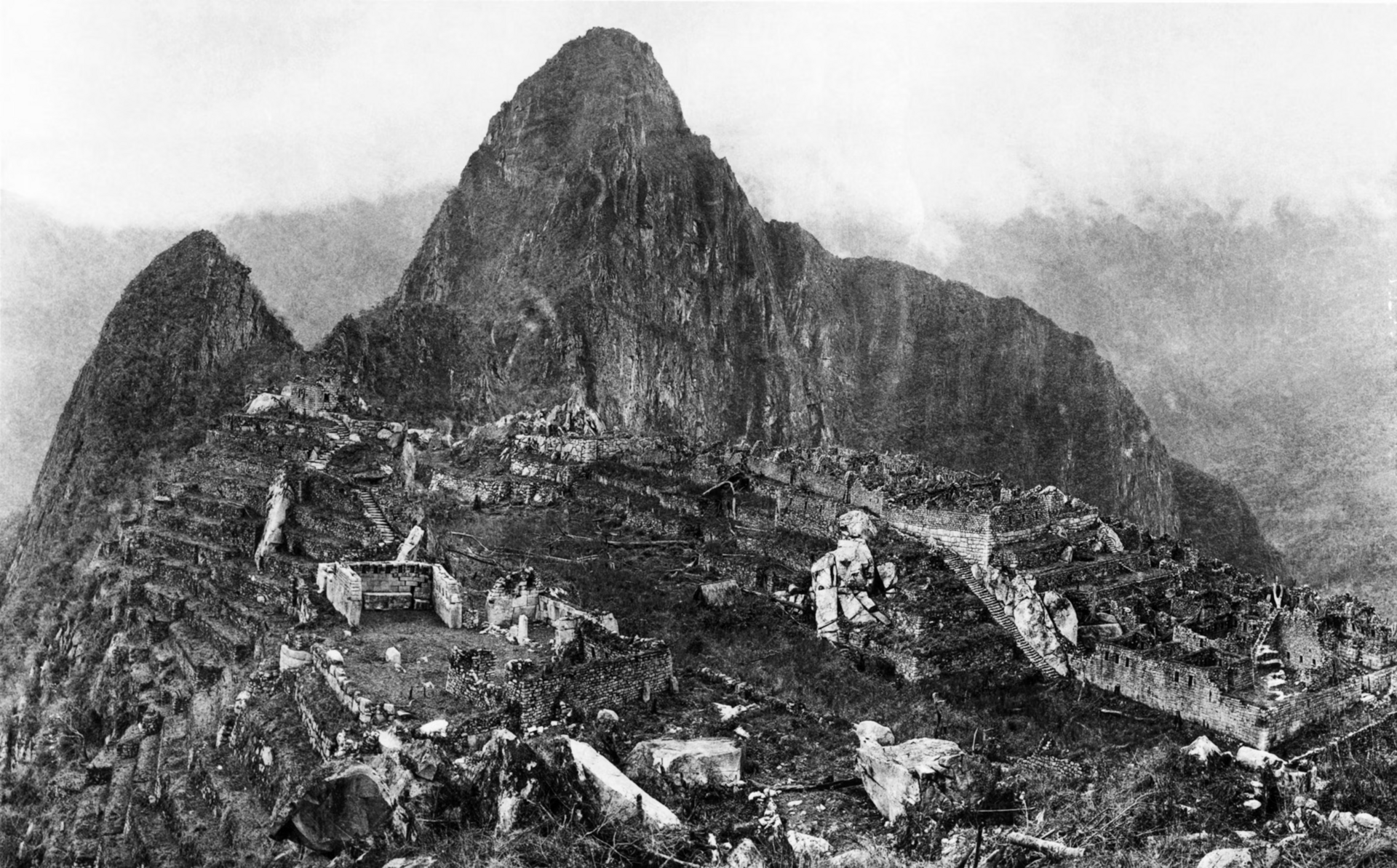 One of the first photographs of Machu Picchu, taken after Hiram Bingham brought it to world attention in 1911. Credit: Hiram Bingham III (Public domain).