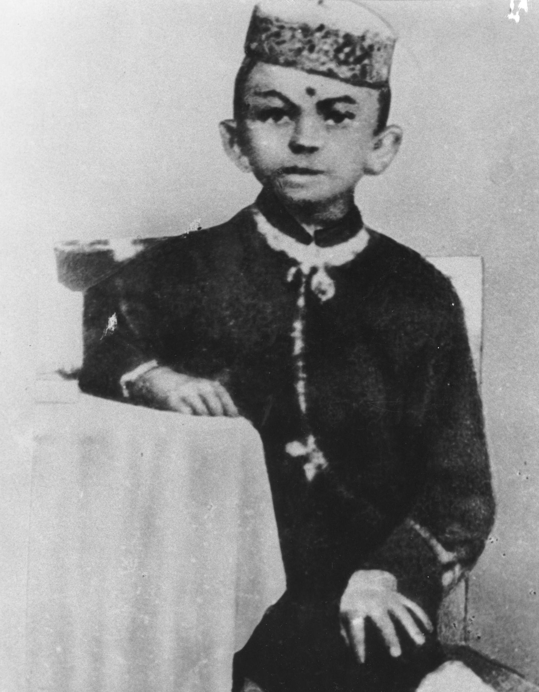 Gandhi as a young boy, long before he led a nation to independence.
