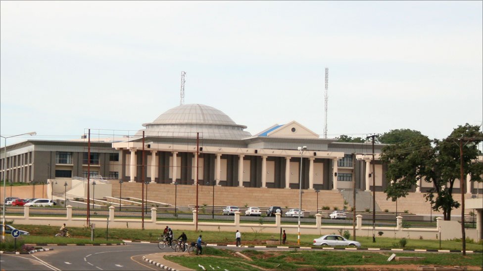 The National Assembly building in Lilongwe, the capital of Malawi. The country's democracy, restored in 1994, showed unusual strength in 2020 when its courts annulled a rigged election and ordered a re-run.