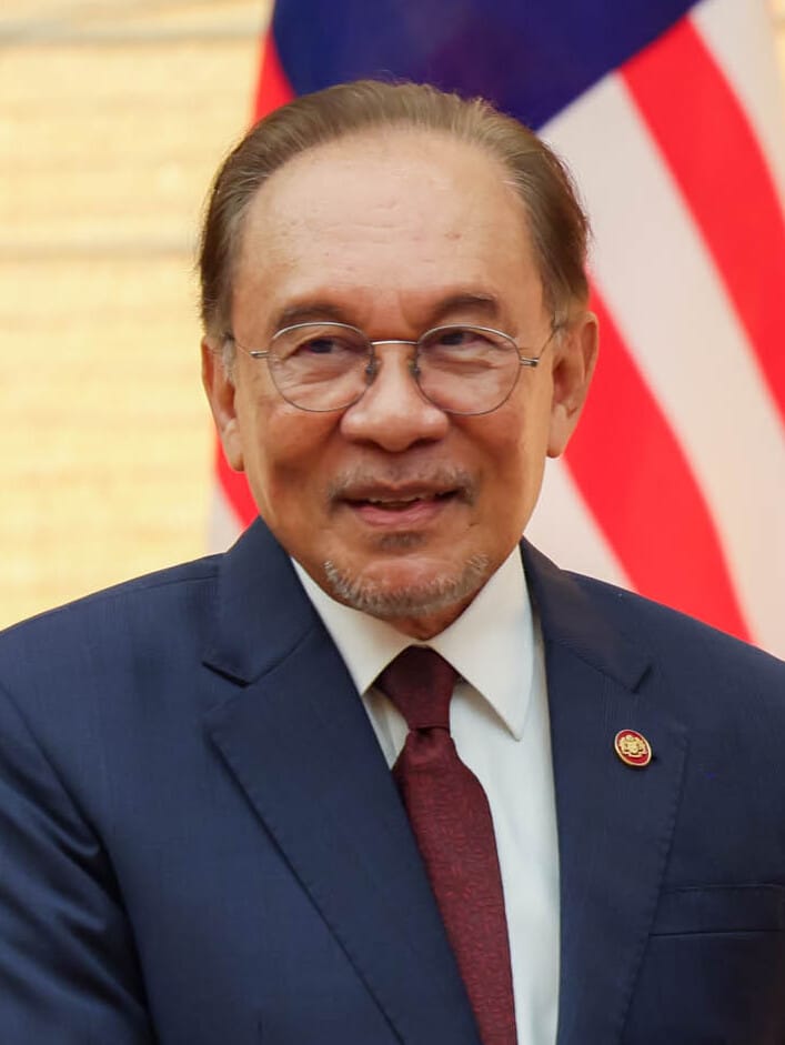 Anwar Ibrahim, prime minister of Malaysia since 2022. A veteran reformist twice jailed during decades in opposition, his rise to lead a unity government marked a turning point in the country's turbulent recent politics.