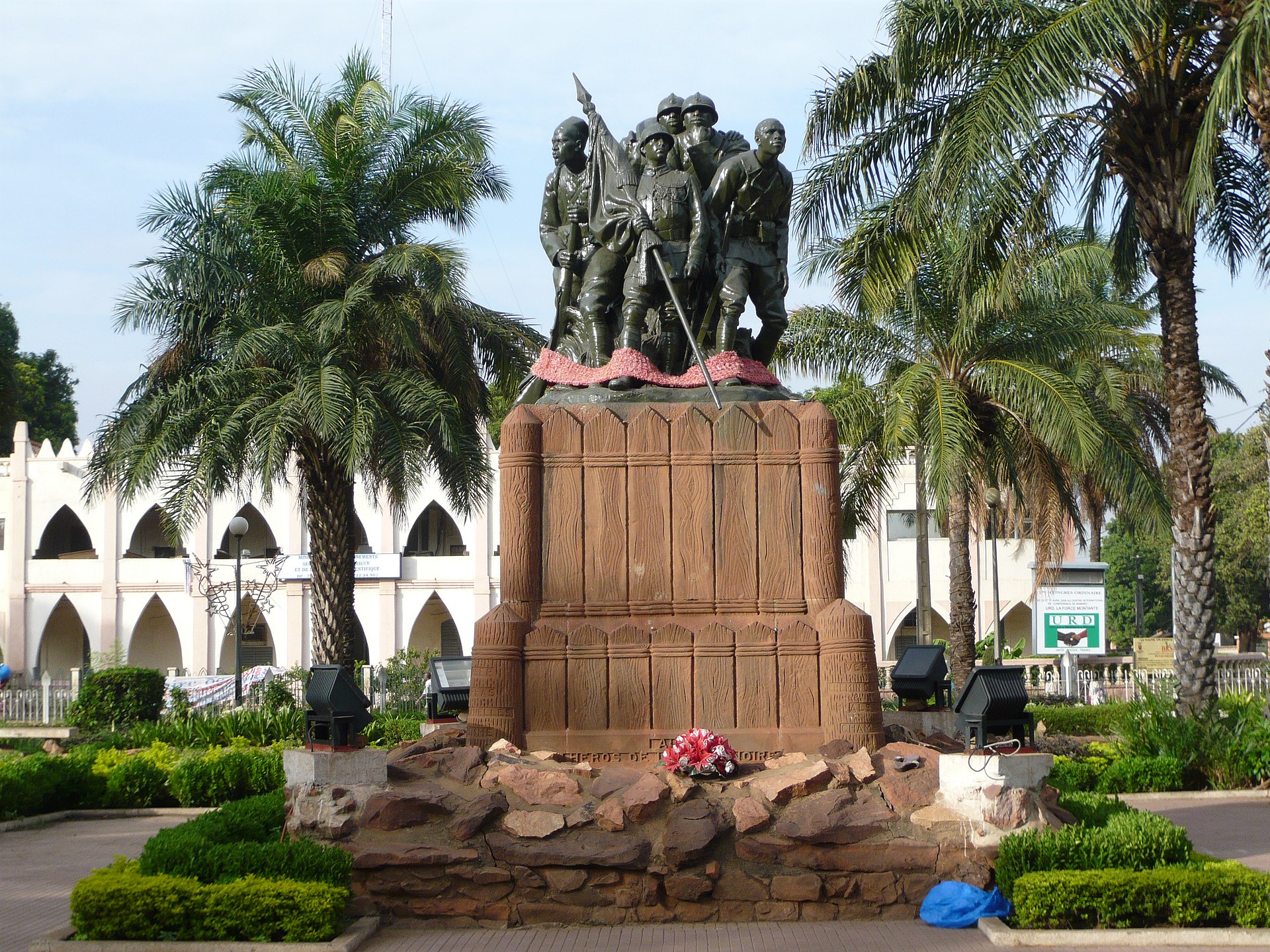 A monument to the Armee Noire, the West African soldiers who fought and died for France in the World Wars. Under colonial rule Mali was part of French Sudan, and its men were conscripted into France's armies.