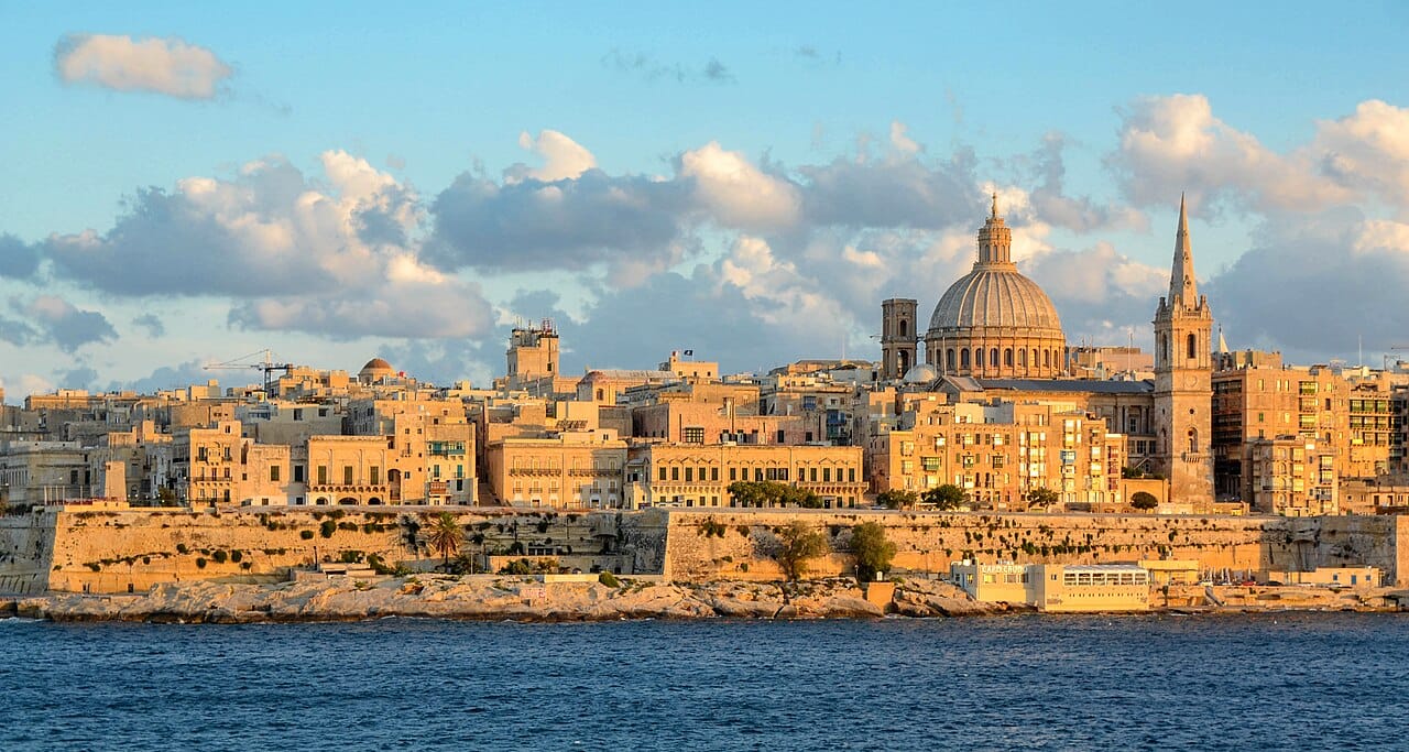 The fortified capital, Valletta, built by the Knights of Saint John after the Great Siege. A tiny walled city of honey-coloured stone and baroque grandeur, it is a World Heritage site and the heart of one of the world's most densely populated nations.