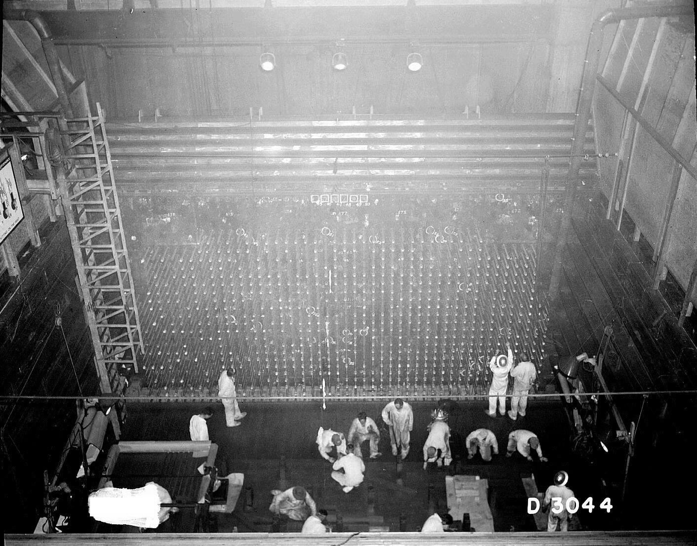 The B reactor at Hanford, part of the vast industrial effort behind the bomb.