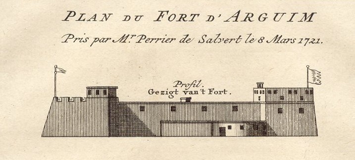 The Portuguese fort on the island of Arguin, established in 1445 as the first European trading post in sub-Saharan Africa. It drew the Mauritanian coast into the Atlantic slave trade before passing to the Dutch and others.