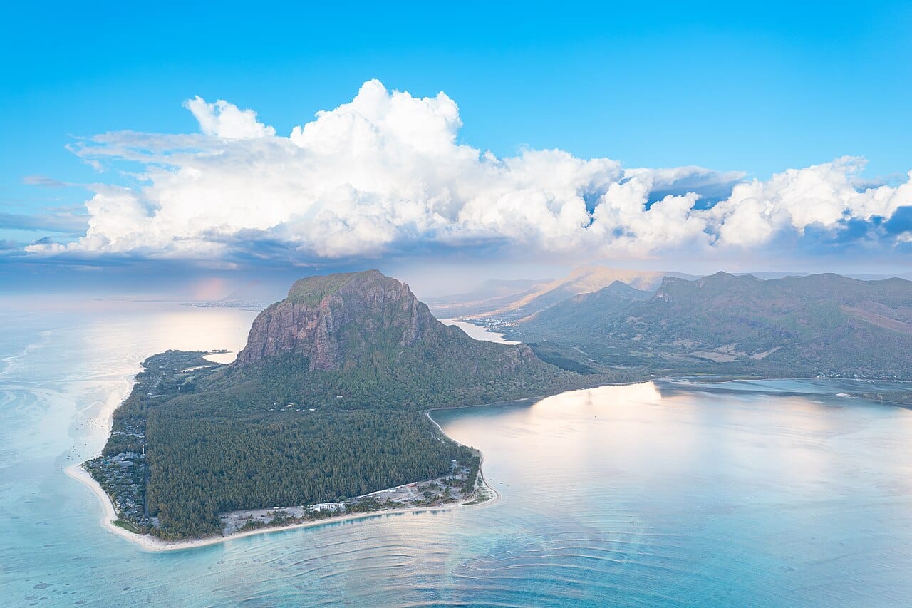 The peninsula of Le Morne Brabant, a dramatic basalt mountain rising above the sea. A World Heritage site, it is a poignant memorial to slavery, said to have sheltered runaways, and one of the iconic images of the island's beauty.