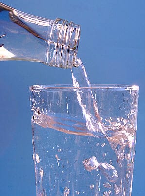 Bottled water, one of the better characterised exposure routes. Quantifying exposure is difficult in part because sampling equipment and laboratory plastics can contaminate the measurement.