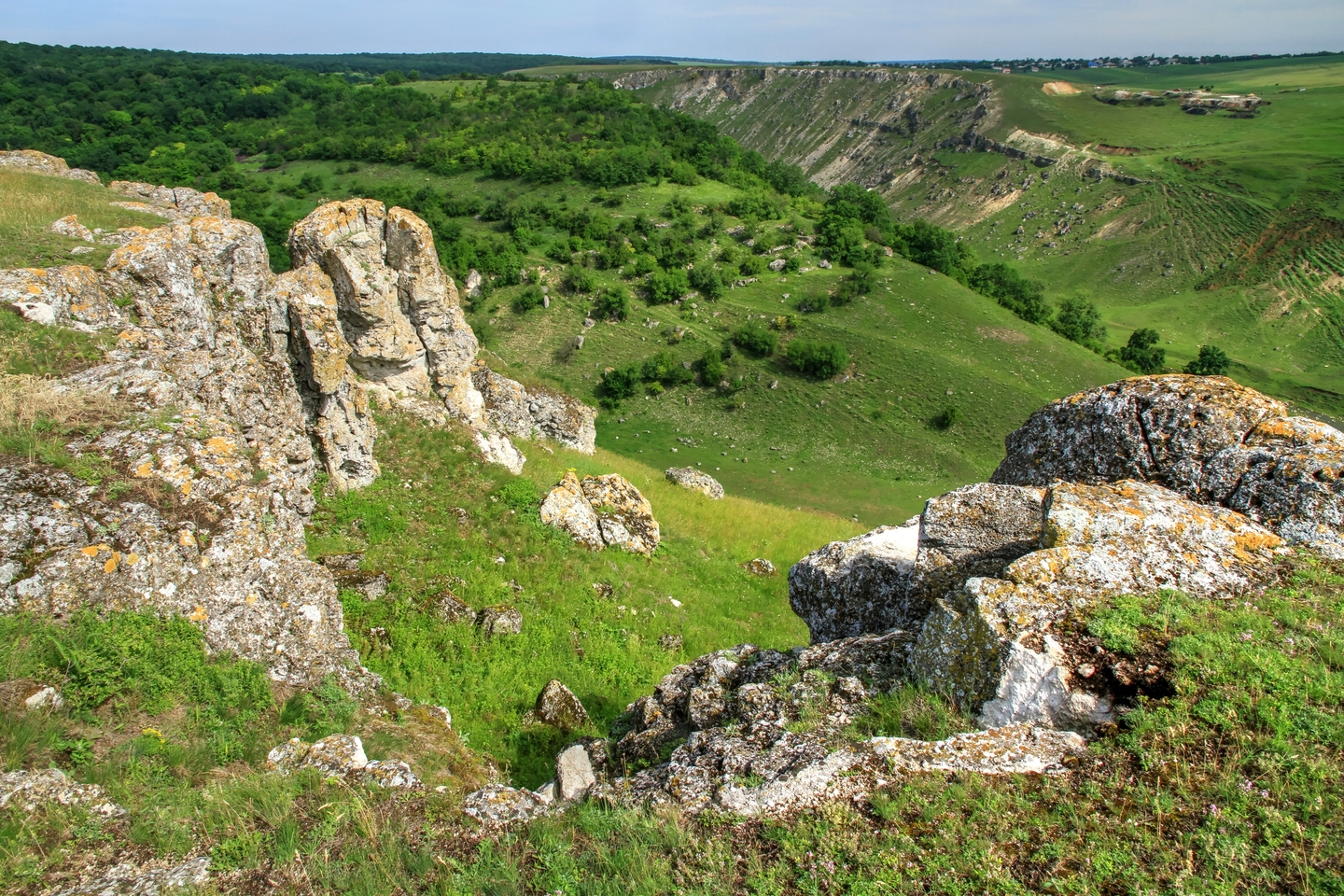 A landscape reserve near Gordinesti in northern Moldova. Beyond its farms and vineyards, the small country holds pockets of striking natural beauty, from limestone gorges to ancient forests.