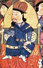 Altan Khan, the sixteenth-century Mongol ruler who adopted Tibetan Buddhism and bestowed the title of Dalai Lama. His conversion spread Buddhism across Mongolia and founded the city that is now Hohhot.