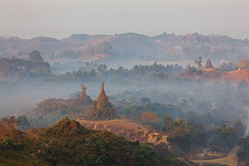 The temples of Mrauk U, capital of the coastal kingdom of Arakan, now Rakhine, which grew rich on Indian Ocean trade. It was one of several kingdoms that flourished alongside the Burman heartland.