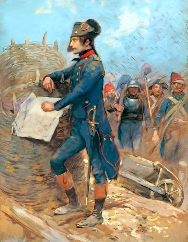 The young Bonaparte at the Siege of Toulon, an early step in his rise.